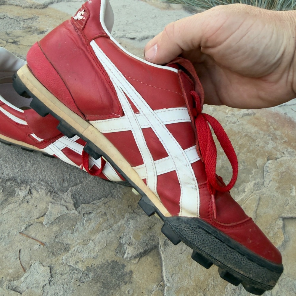 Asics Tiger Onitsuka Soccer Cleats Mens 11 Red White Vintage Turf Shoes - Picture 6 of 10
